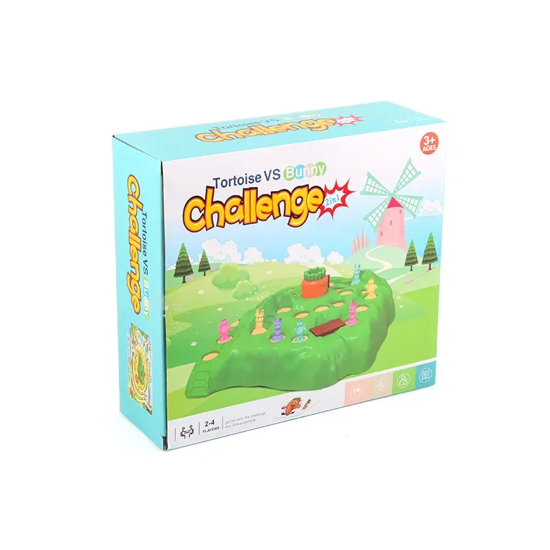 Schildkröte und Kaninchen Falle Spiel Spielzeug Cross Country Rennen Spinning Rübe Drop Brettspiel Spielzeug Früherziehung Spielzeug für Kinder Weihnachten