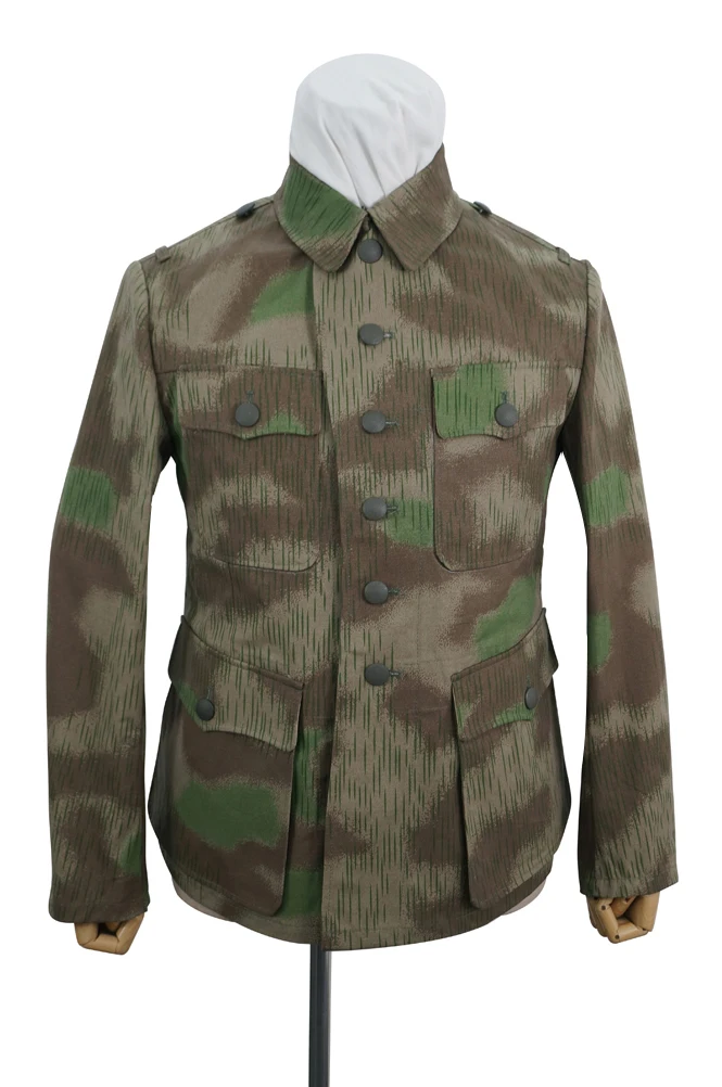 WWII – tunique allemande de champ, Heer martin Sumpfsmuster 44 avec étrier de couleur camouflage M42, collection GUCA-025