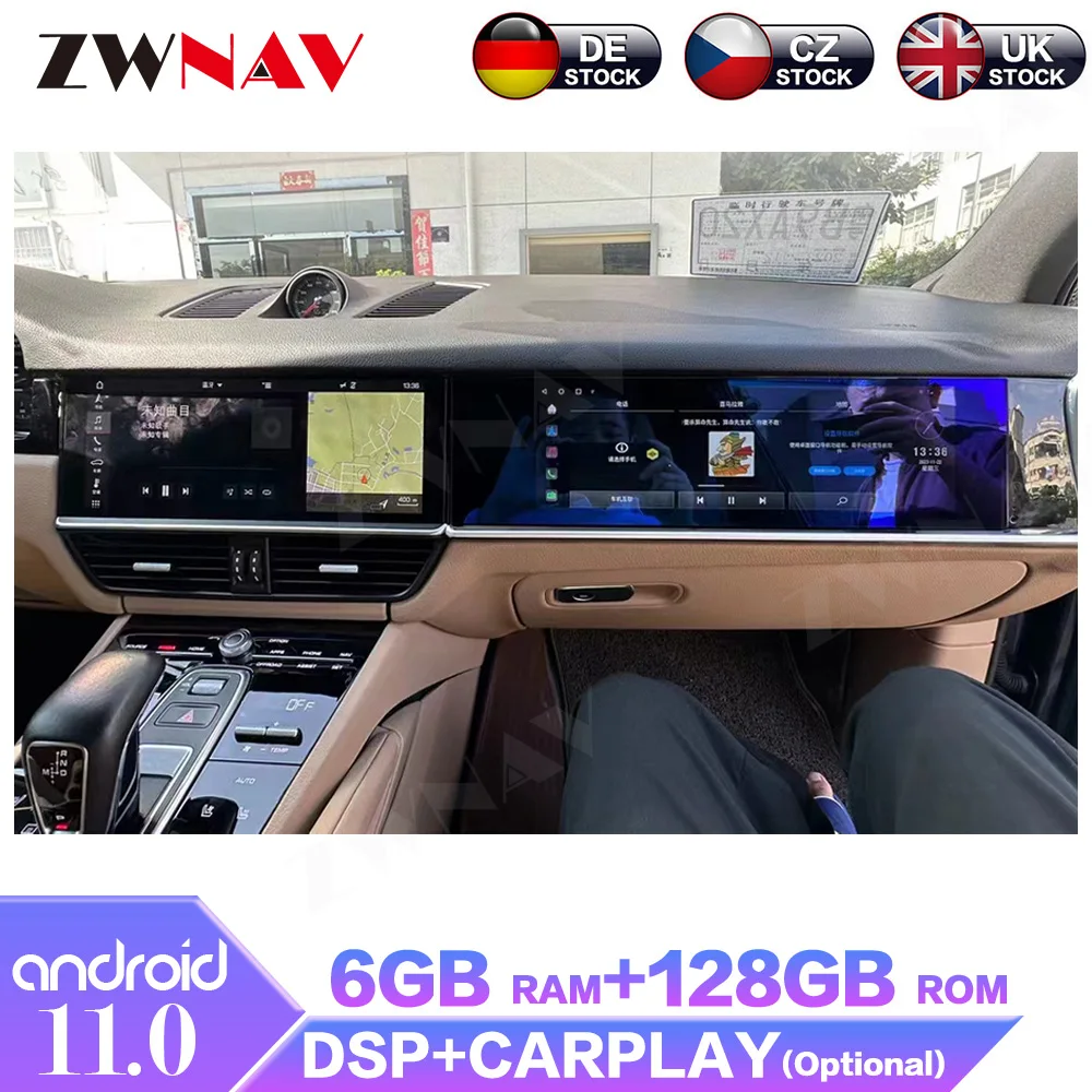 

128GB Carplay Android 11.0 Car Radio Player For Porsche Cayenne 2017-2023 GPS Navigation Head Unit WIFI Bluetooth RDS 1920*1020