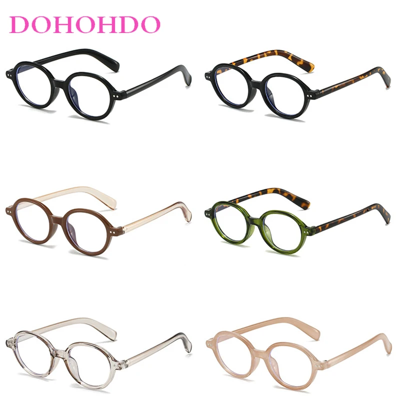 الرجعية البيضاوي برشام مكافحة الضوء الأزرق إطار نظارات الكمبيوتر النساء الرجال الموضة الفاخرة العلامة التجارية مصمم الكلاسيكية إطار صغير النظارات