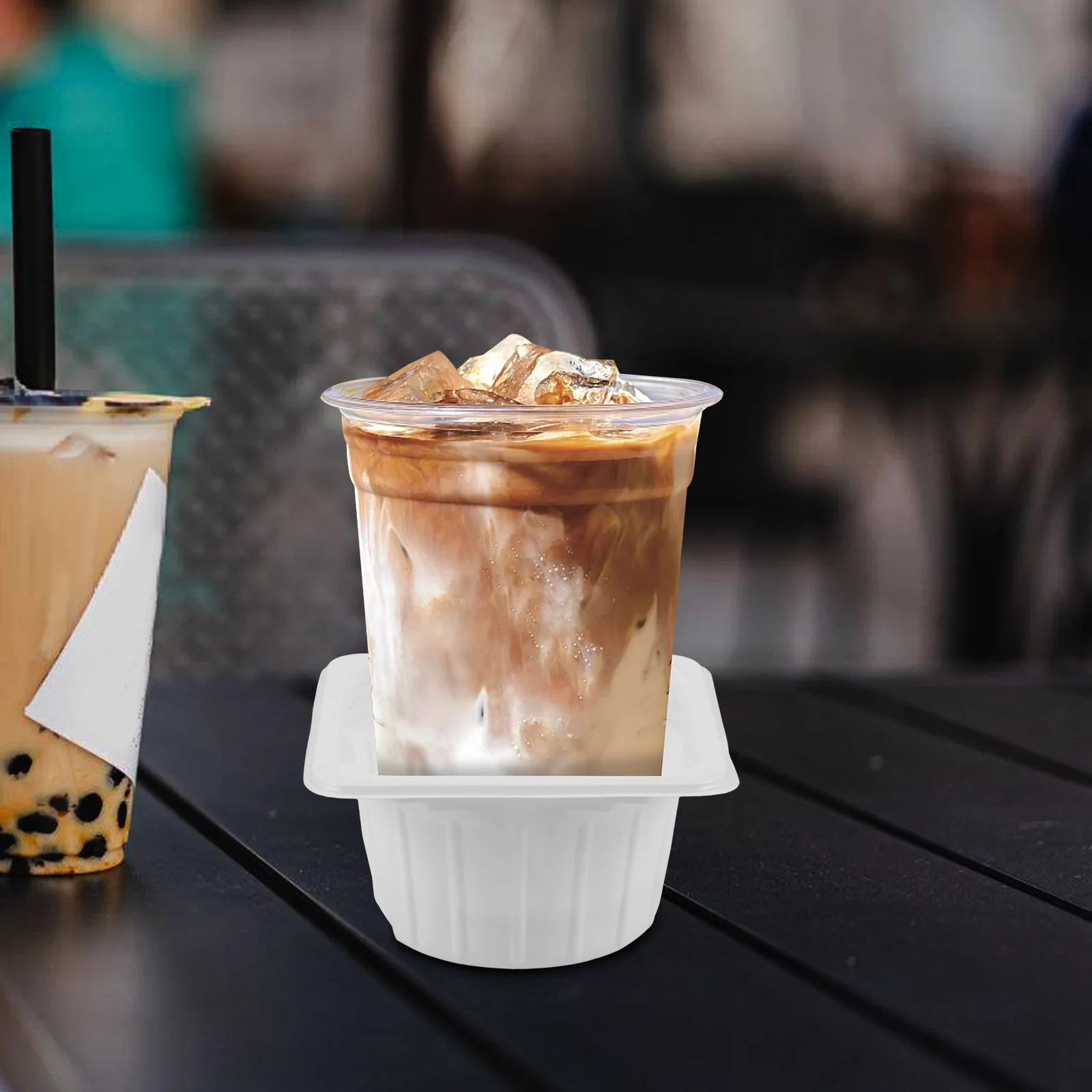 

50Pcs Coffee Cup Holder Tray Sturdy Base No Spill Takeout Espresso to Go Drinks Carrier for Cafes and Milk Tea Stores