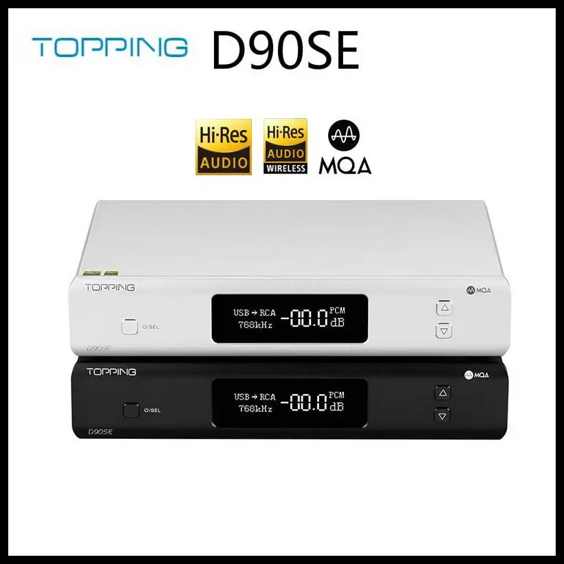 TOPPING D90SE ES9038Pro MQA DAC Bluetooth 5.0 DSD512 PCM768kHz Fully Balanced HiFi Decoder