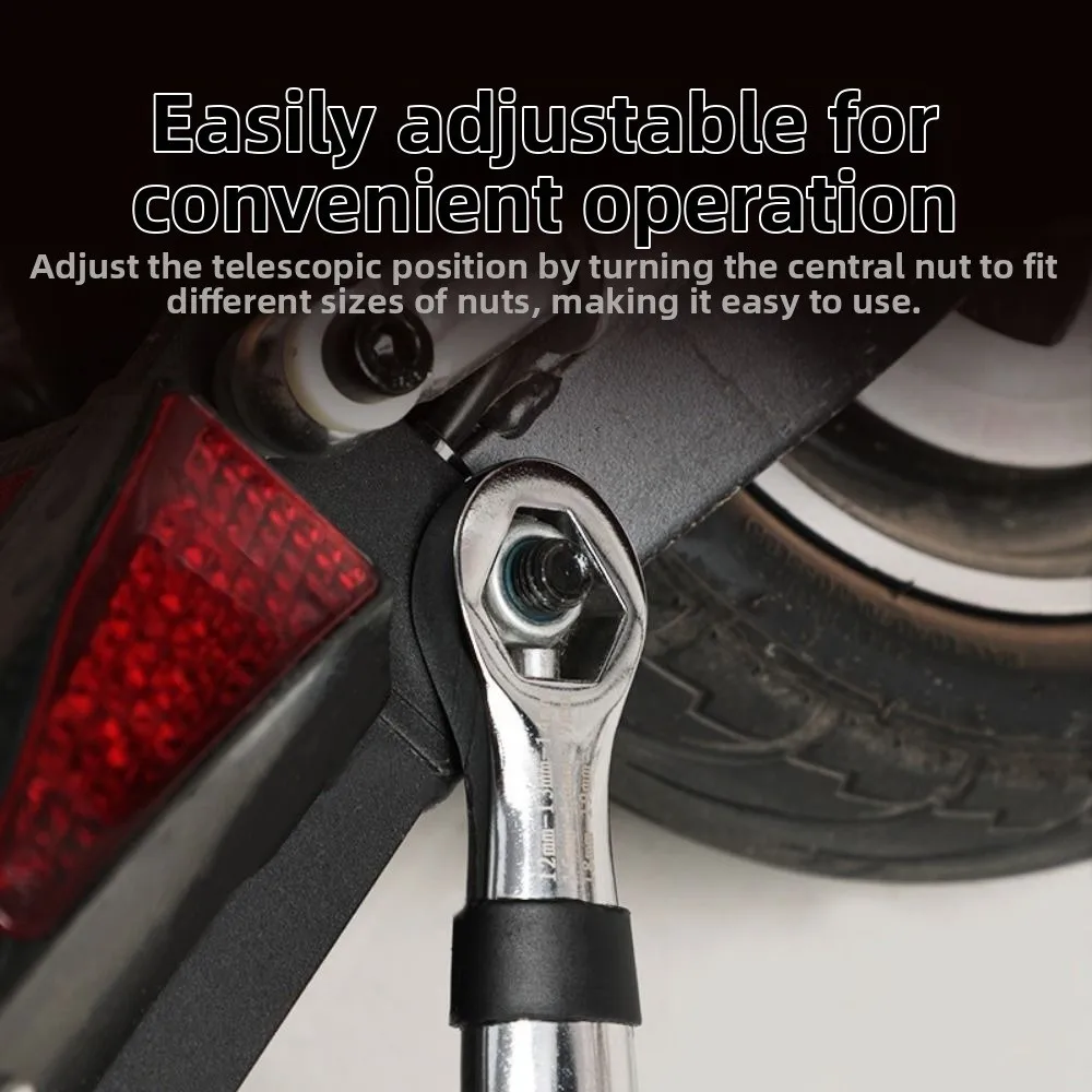 ประแจเลื่อนอเนกประสงค์ 7-19 มม. ประแจปรับแรงบิดสูง หมุนได้สองด้าน ผลิตจากเหล็ก CR-V เครื่องมือช่างแบบยืดหยุ่น