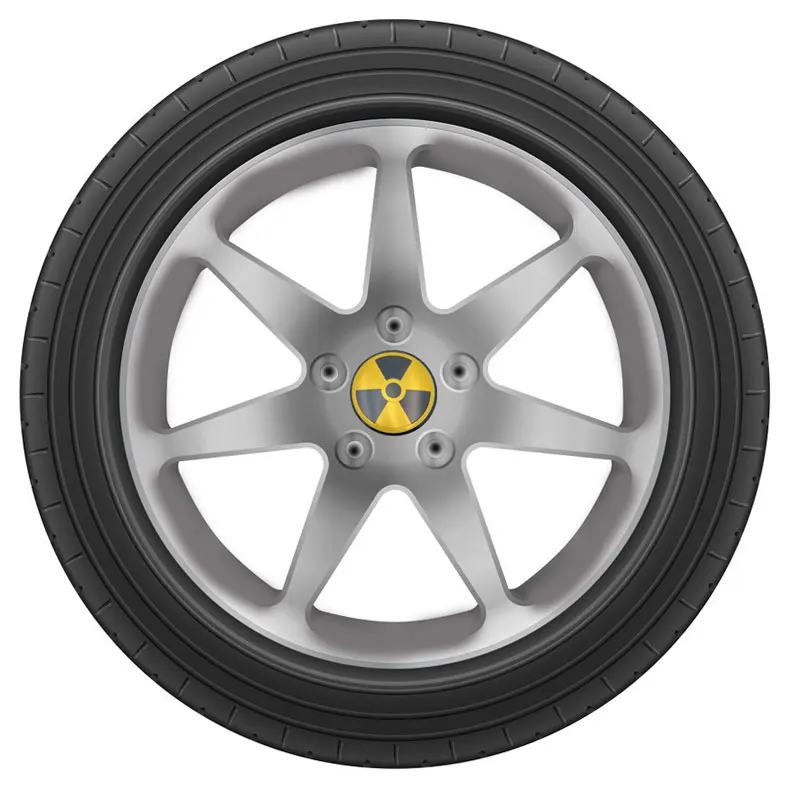 56MM Aluminium Car Styling Car Wheel Hub Center Cap Sticker Radioactive Warning Atomic Nuclear Radiation