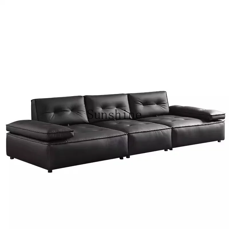 

Modern living room small apartment adjustable backrest retro style tofu block straight row sofa