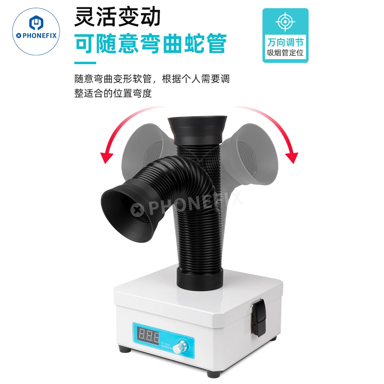 2UUL Soldering Smoke Absorber Fume Filter Extractor Cleaning Station with Dust Removal for Mobile Phone Welding Repair Tool