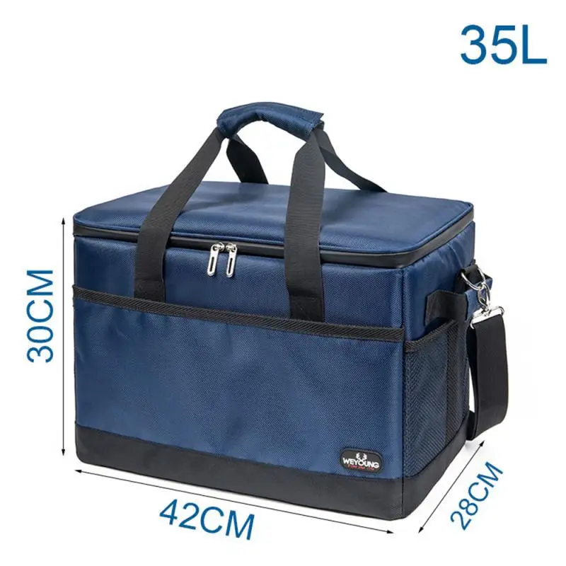 Large Capacity Insulation Bag Leak-proof Cooler Box Insulation Bags Outdoor Product Navy Blue Oxford Cloth Lunch Bag Picnic Bag