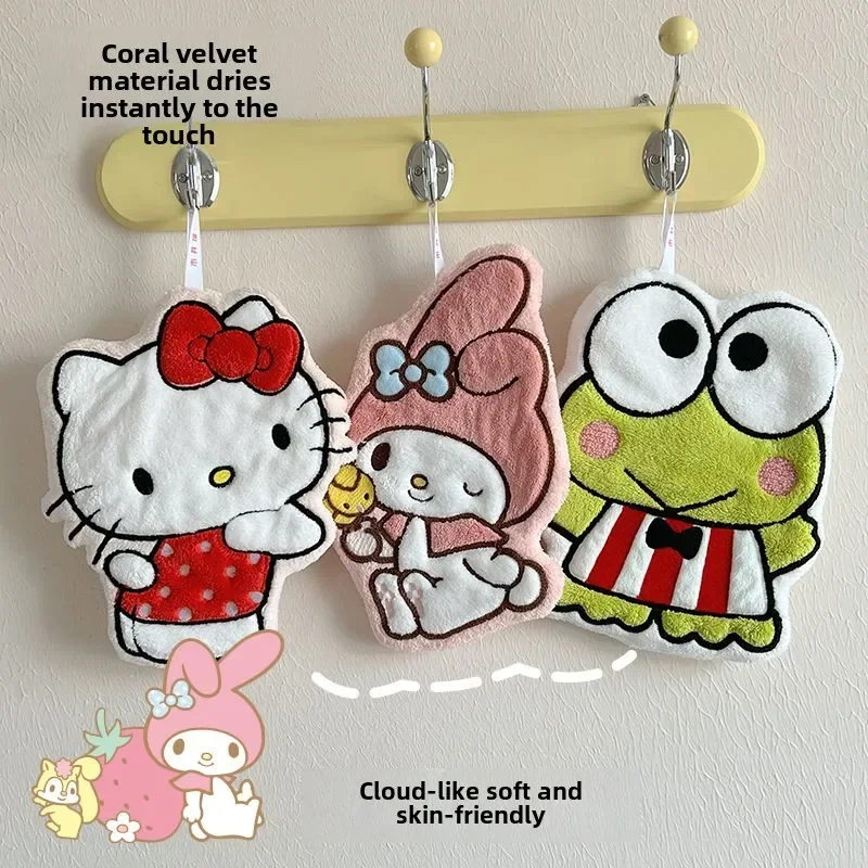 

Hello Kitty My melody Pochacco полотенце для рук для девочек Sanrio милое кавайное полотенце для ванной комнаты и кухни, туалета, коралловое бархатное чистое впитывающее полотенце