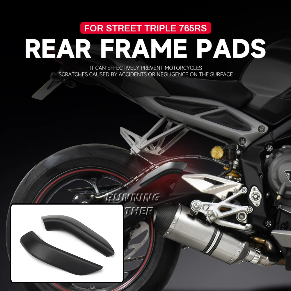 

Motocycle Accessories Side Rear Frame Guard Anti-scratch Covers Rubber Stickers Pads For Street Triple 765RS 765 RS