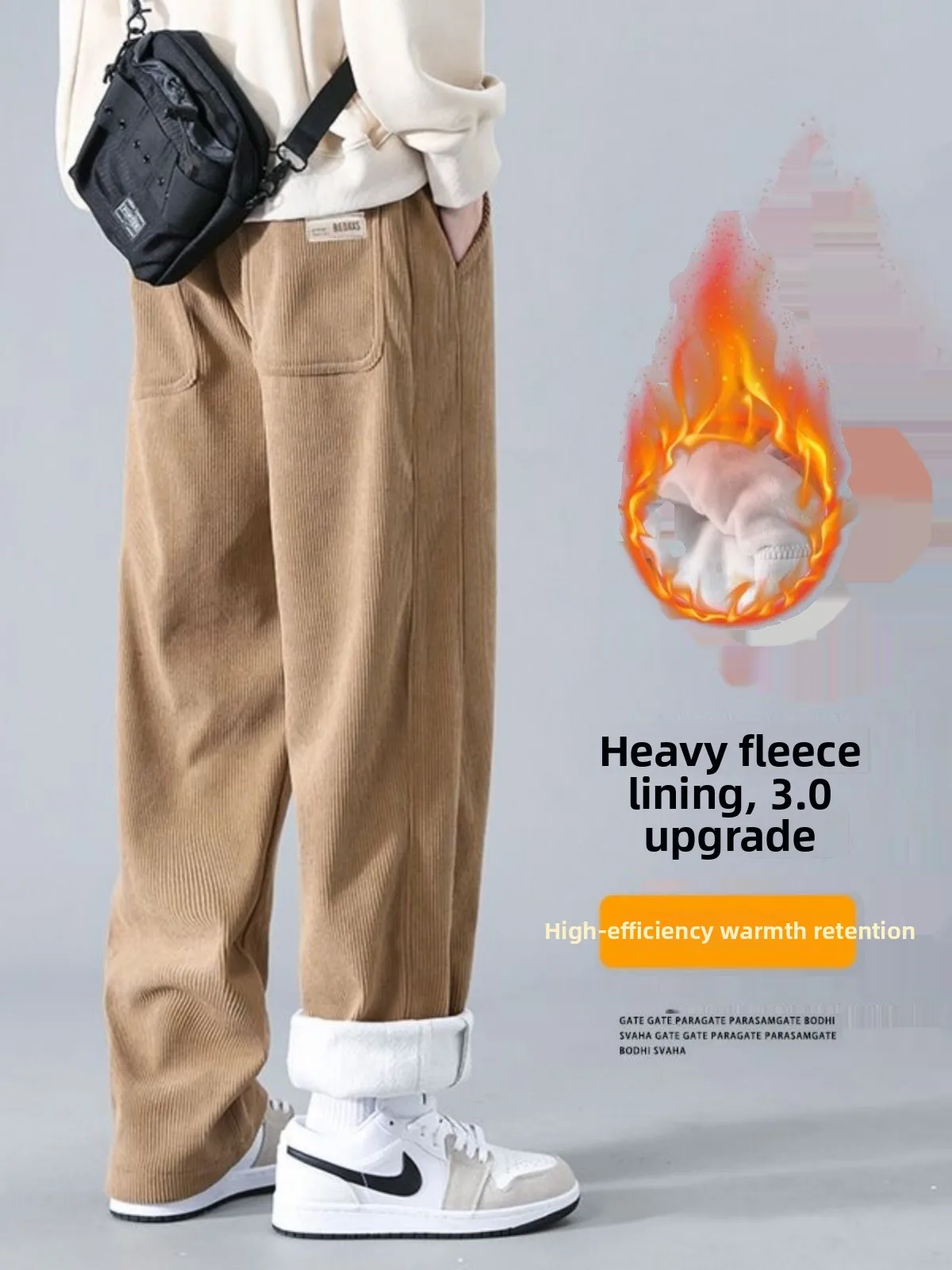 

2024 New Corduroy Straight Leg Men's Casual Pants Thiened Warm Autumn Winter Sle Workwear Faionable Youth Leisure Trousers