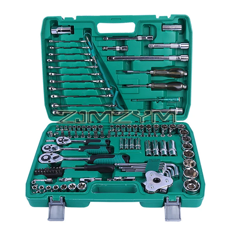 121Pcs/Set Auto Repair Tool Set Ratchet Wrench Auto Repair Universal Tool on-board Repair Kit Complete Set