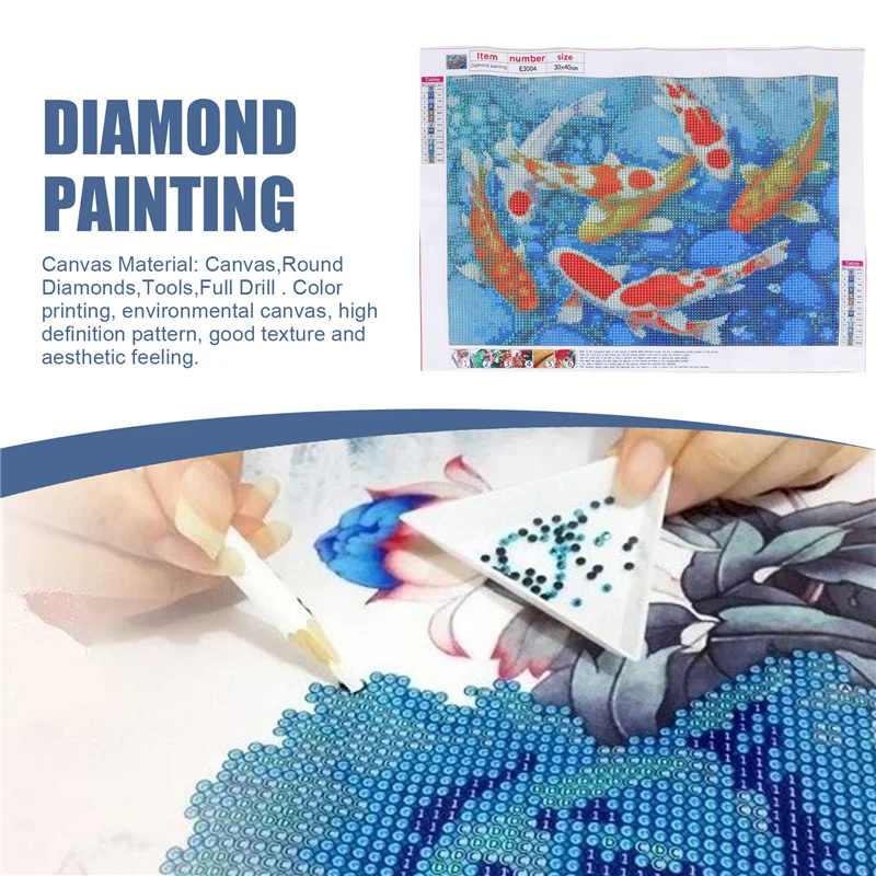 GOOD-DIY เย็บปักถักร้อยเพชรปลาคาร์พ Koi ปลาเพชร 5D ภาพวาดเพชรเต็มรูปแบบ Stitch Cross ชุดตกแต่ง Rhinestone