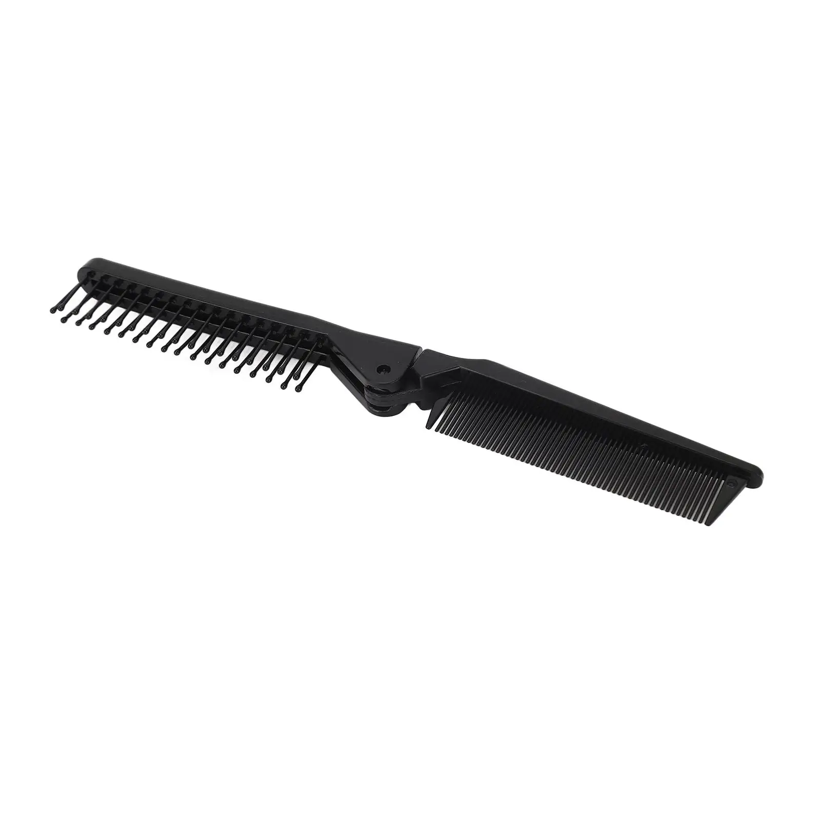 Peine de pelo plegable portátil, cepillo de doble cabeza para cabello rizado, antiestático, diseño compacto con dientes densos