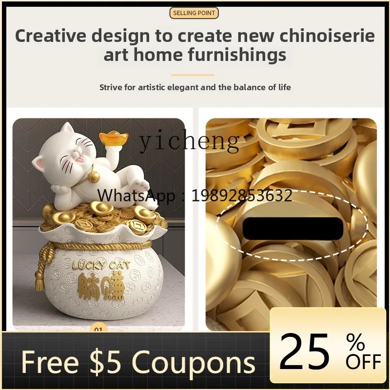 ZC-adorno de gato de la suerte, bolsa de la suerte, tienda de hucha, empresa de la suerte, decoración de recepción, regalo de apertura