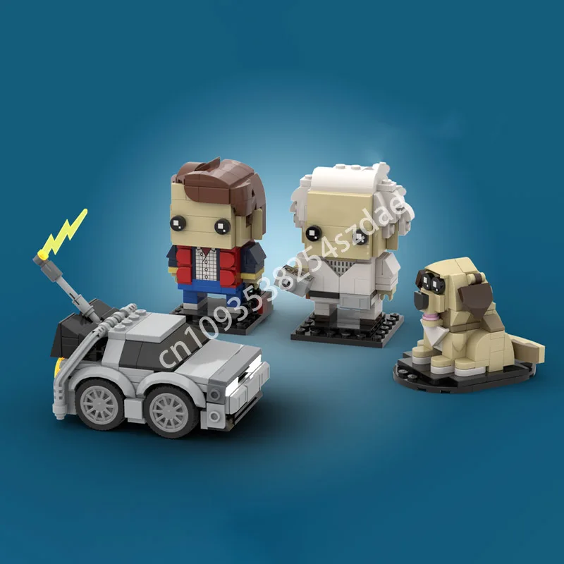 

528 шт. MOC назад в будущее, часть I Brickheadz, строительные блоки для взрослых, креативная пластиковая конструкция, рождественская игрушка в подарок