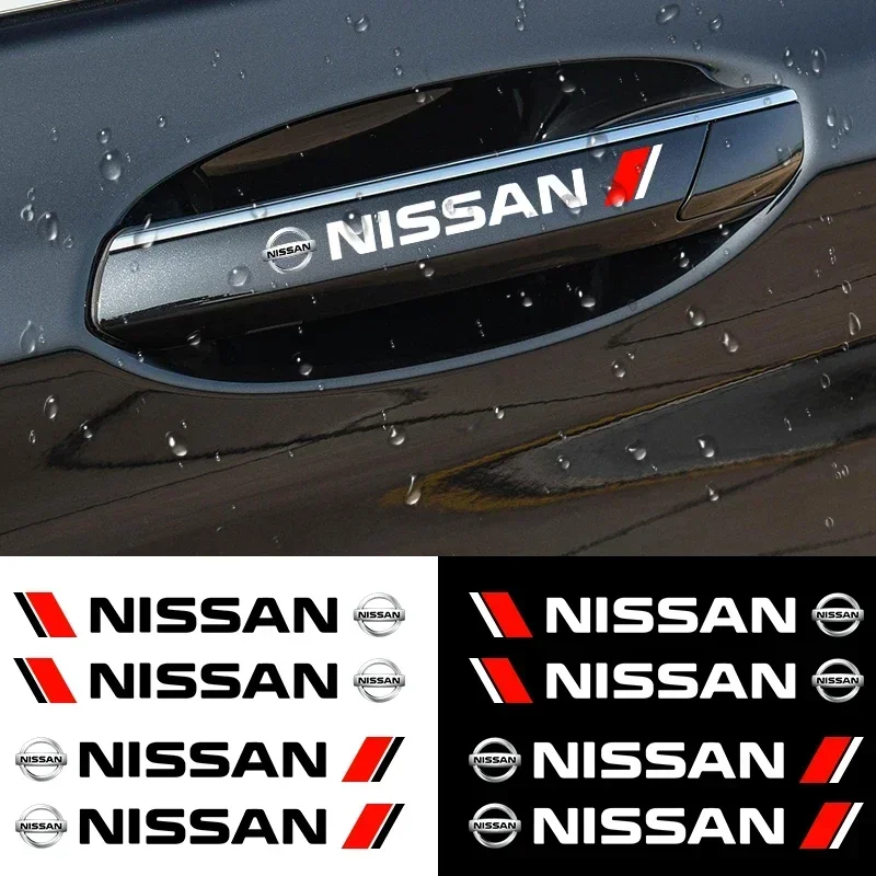 4PCS Car Styling Door Handle Decoration Stickers Decals For Nissan J10 X-Trail Qashqai Juke Leaf Micra NOTE Patrol Gadgets