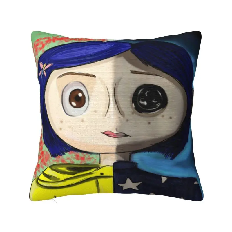 

Fashion Halloween Horror Movie Coraline Cushion Covers 45x45cm Velvet Throw Pillow Case Sofa Chair Square Pillowcase Home Decor