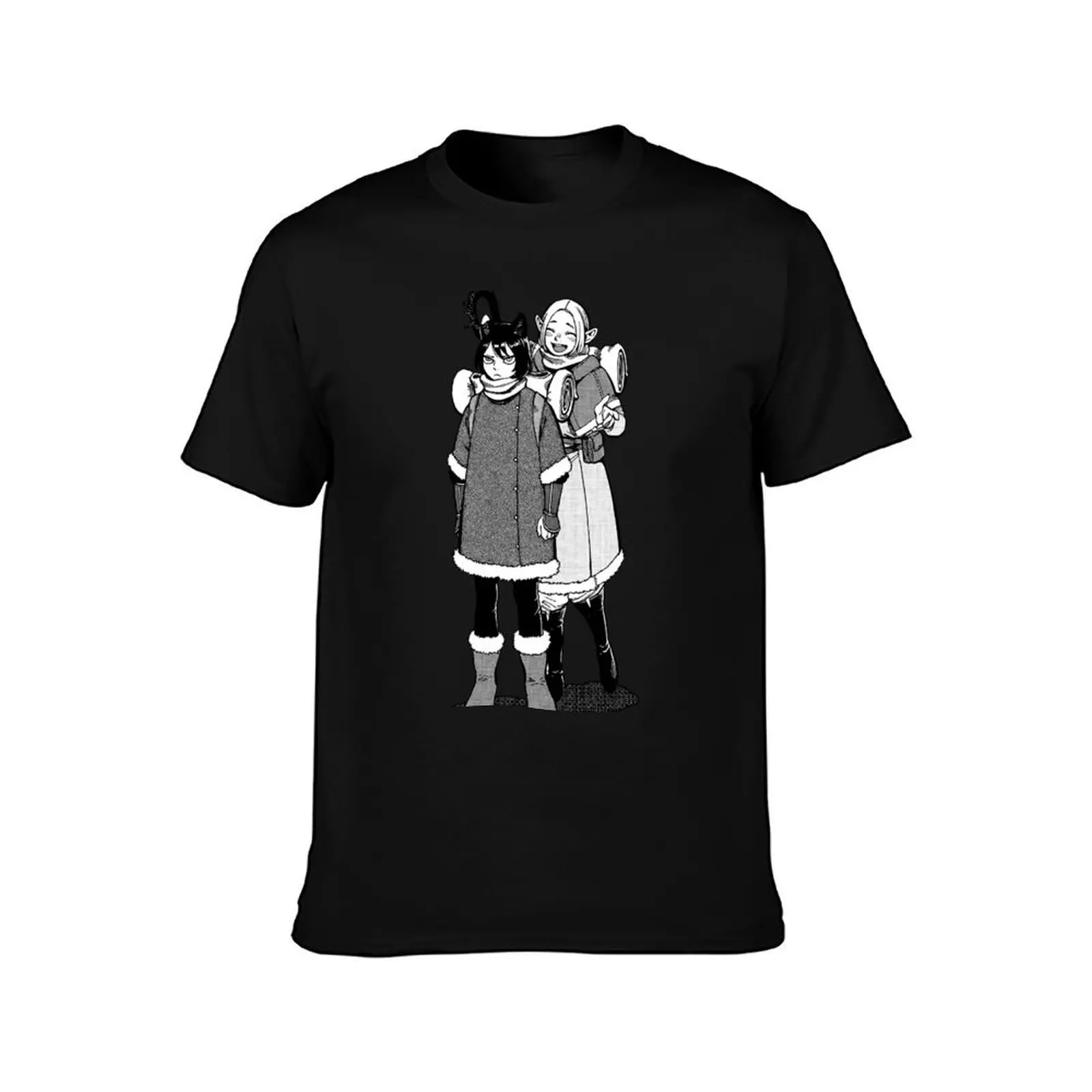 dungeon meshi T-Shirt, Summer Casual Cotton Tee, Oversized Streetwear Tops, Vintage Graphic Print, Loose Fit Short Sleeve