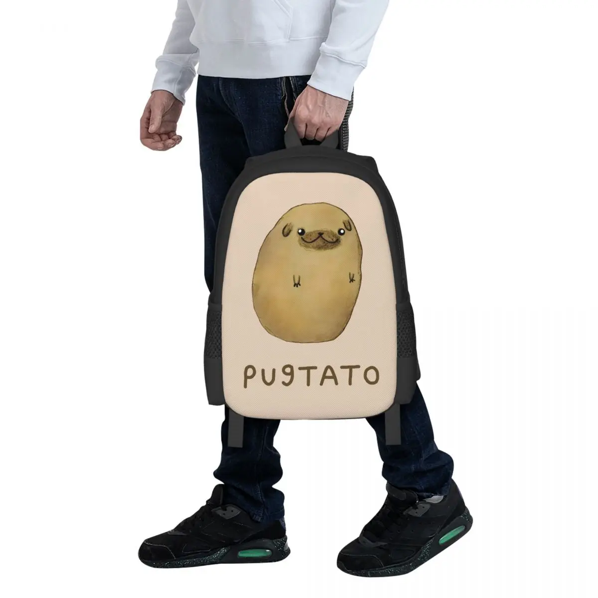 

Pugtato Student Backpack School Bag Hiking Travel Daypack for Men Women Fashion Bookbag Shoulder Bags