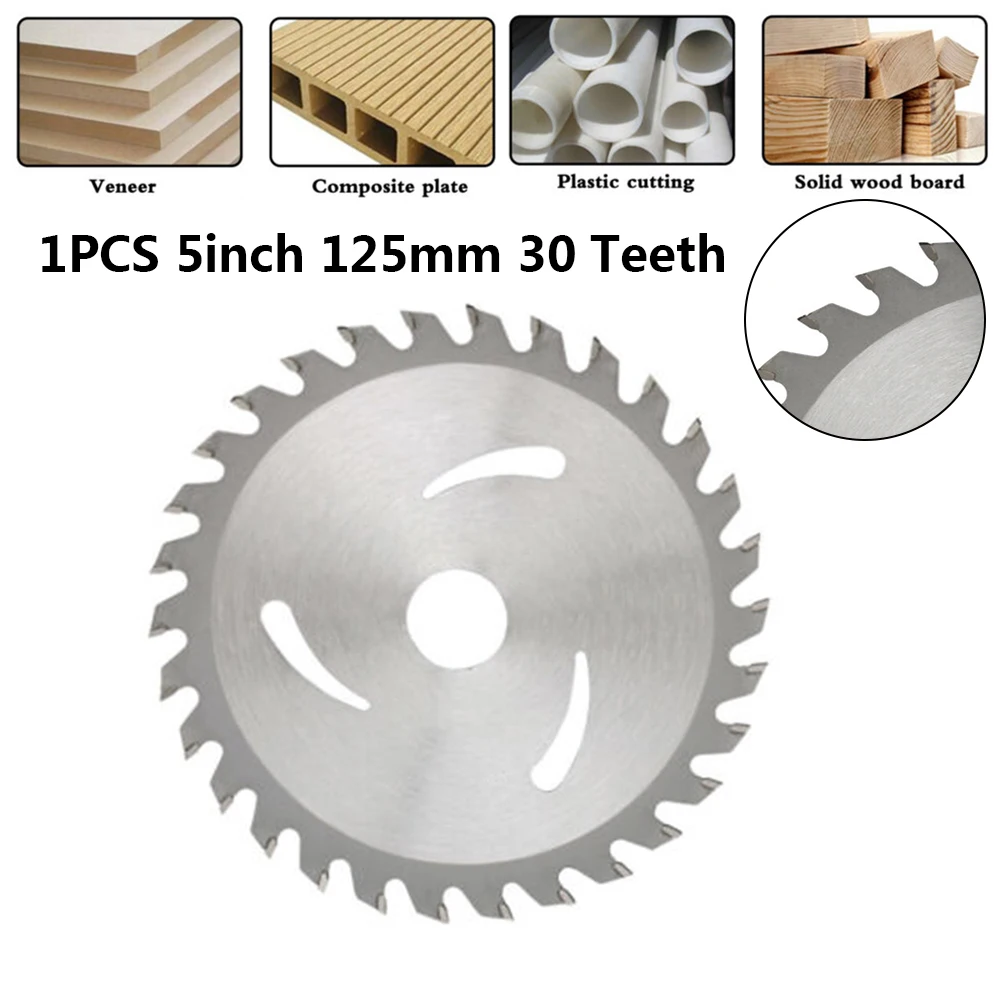 Imagem -02 - Disco de Corte de Madeira para Madeira Lâminas de Serra Circular Ferramentas Rotativas Metálicas 125 mm 30teeth 20 mm Bore