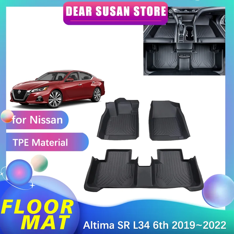 

Car Floor Mat for Nissan Altima SR L34 6th 2019~2022 Foot TPE Liner Storage Carpet Pad Custom Waterproof Cover Rug Accessories