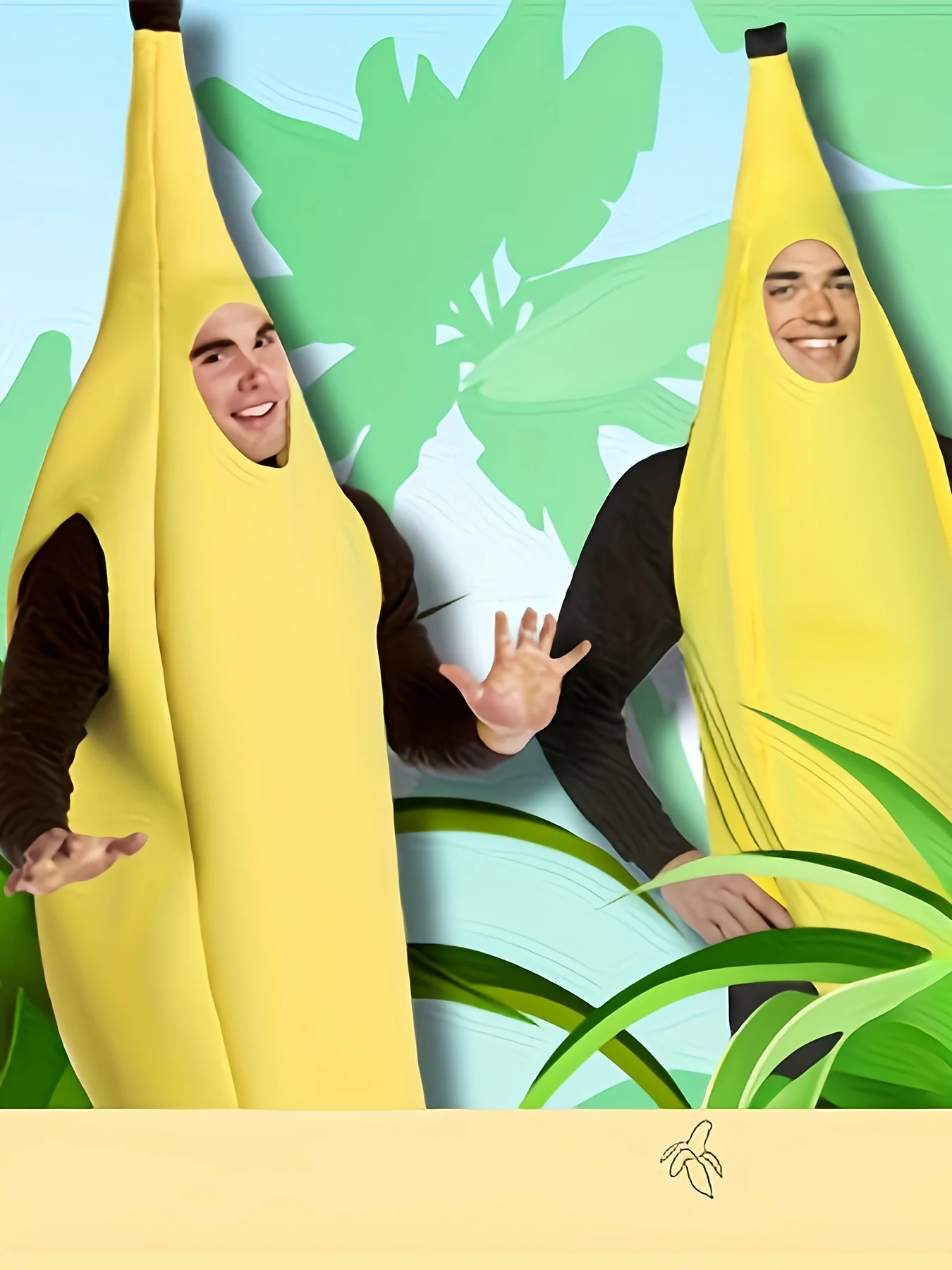 Divertido disfraz de plátano unisex: ropa de frutas, talla única ¡Se adapta a la mayoría de los tipos de cuerpo! Perfecto para Carnaval, Juegos Escolares, Día de San Valentín