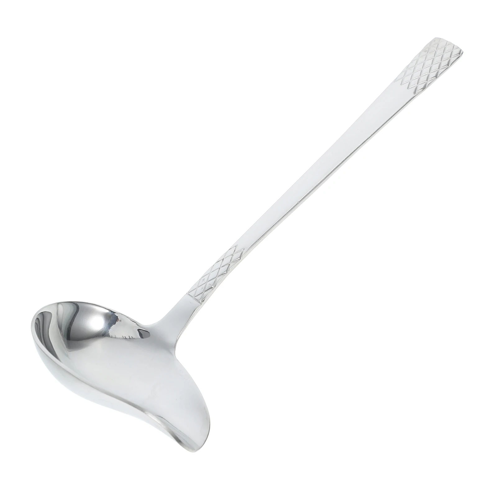 Concha para salsa de acero inoxidable con boquilla de pico de pato, vertido preciso para sopa, salvas, aderezos, cuchara para servir en la cocina