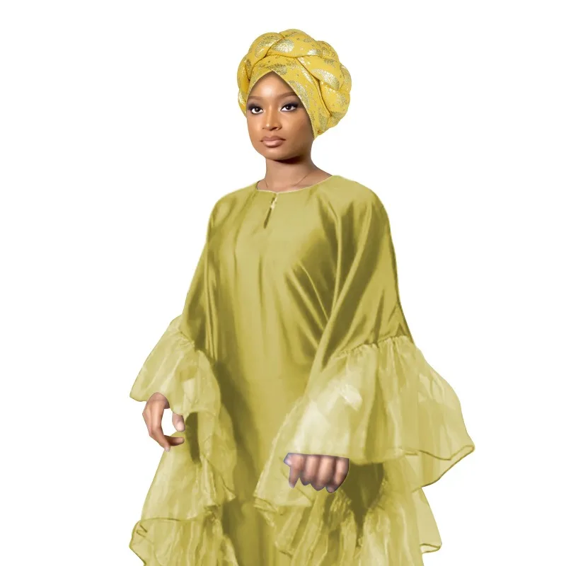 

African Headtie Gold Stamping Fabric Turban Cap for Women Braids Headwrap Bonnet Head Cover Muslim Hat African Female Headgear