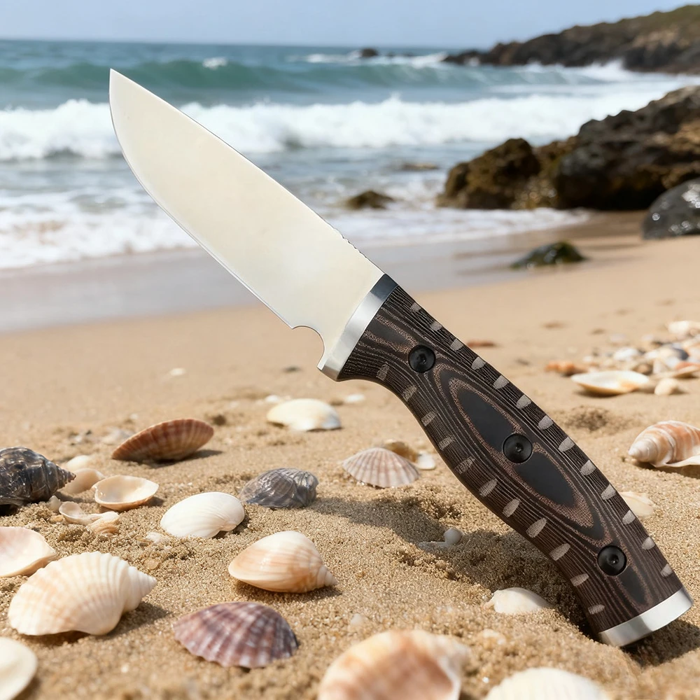 

Портативный охотничий нож с лезвием D2 высокой твердости, приключенческий охотничий нож для выживания на открытом воздухе, EDC, прямой нож с оболочкой из кайдекса, спасательный инструмент