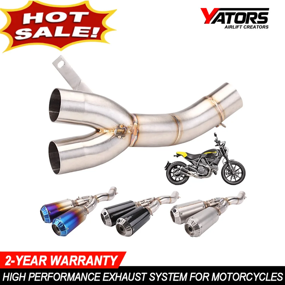 Motorcycle Parts Exhaust Systems For DUCATI SCRAMBLER 800 2015-2021 Exhaust Systems  Exhaust Pipe Mid Link Pipe Muffler Pipe