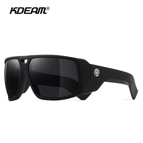 KDEAM Muscle Car Styling y gafas de sol polarizadas de rendimiento serio para hombre, gafas deportivas para ciclismo, características resistentes con bisagra de 5 barriles