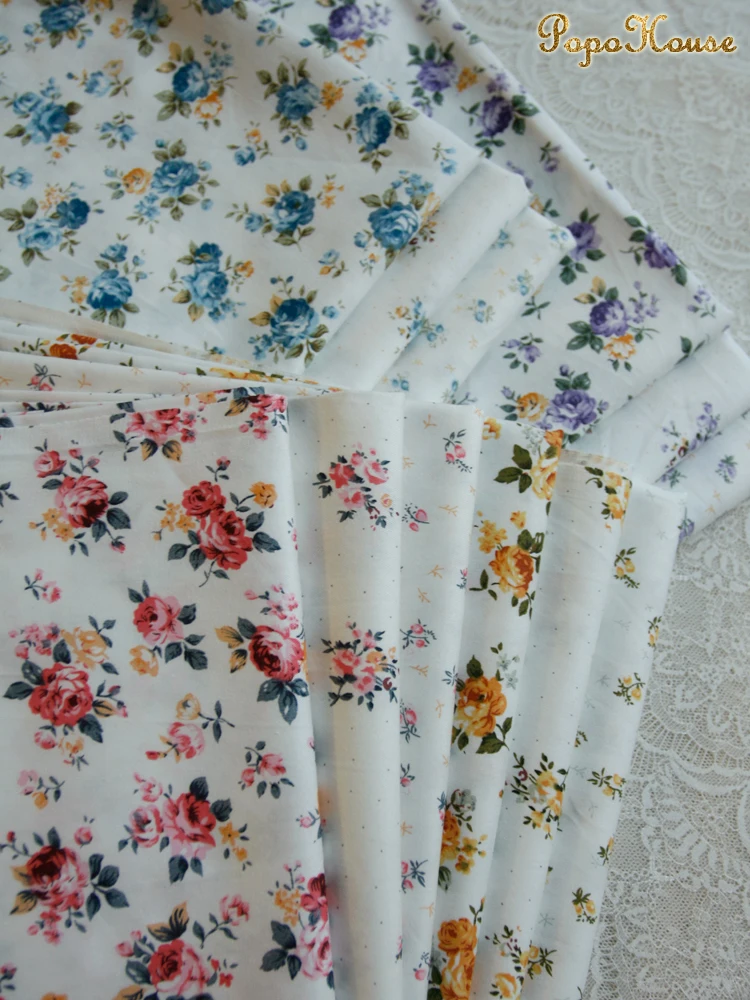 Four Seasons Rose Countryside Kleiner Blumen-Twill-Stoff aus reiner Baumwolle für Kleider und Bekleidung, 160x50cm – Detail 31
