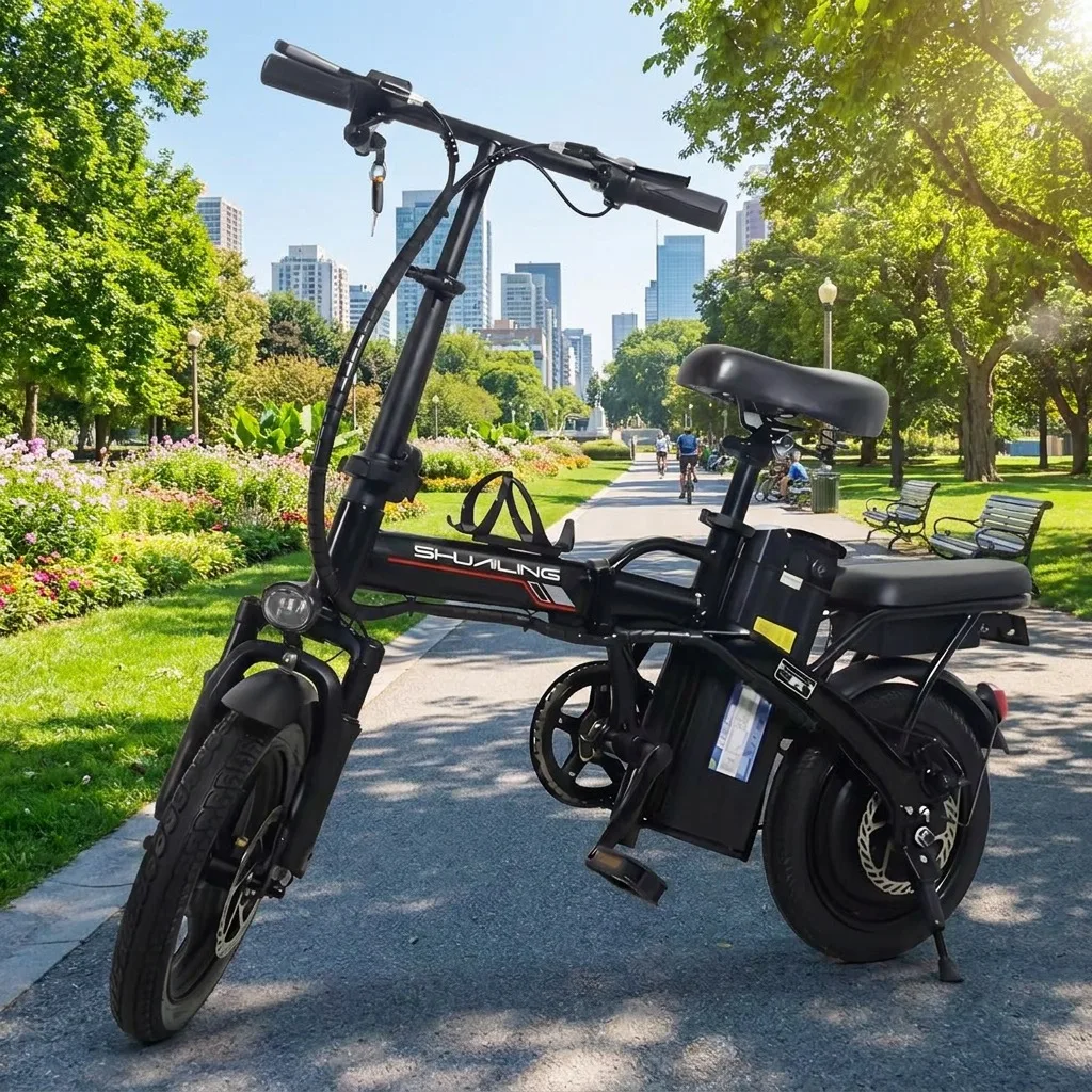 electric bike for adults electric dirt bike adults electric bikes electric dirt bike ebike for adults electric bike adultsThis Adult Folding Electric Bicycle Features a 400-watt Motor, a 48-volt 15-amp-hour Battery, 14-inch Tires, and a Maximum Range