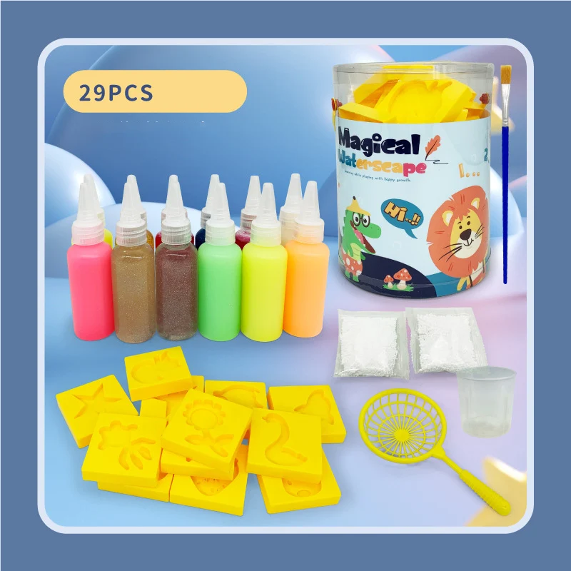 Magic Water Toys Handmade DIY Craft Pintura Adesivos Material Set Crianças Montessori Educação Tecnologia Puzzle Brinquedos Presentes