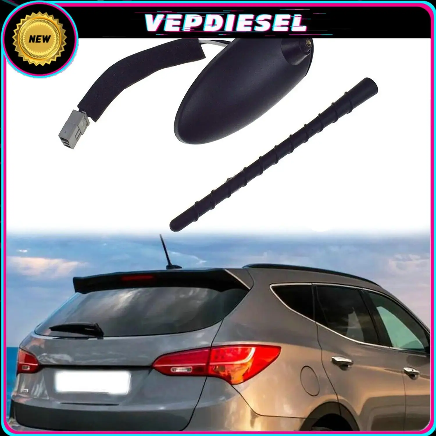 

ABS Roof Antenna Pole Base FOR Hyundai Tucson Accent Santa Kia Forte Sportage Black 962152J100 962151W000 Car Accessories