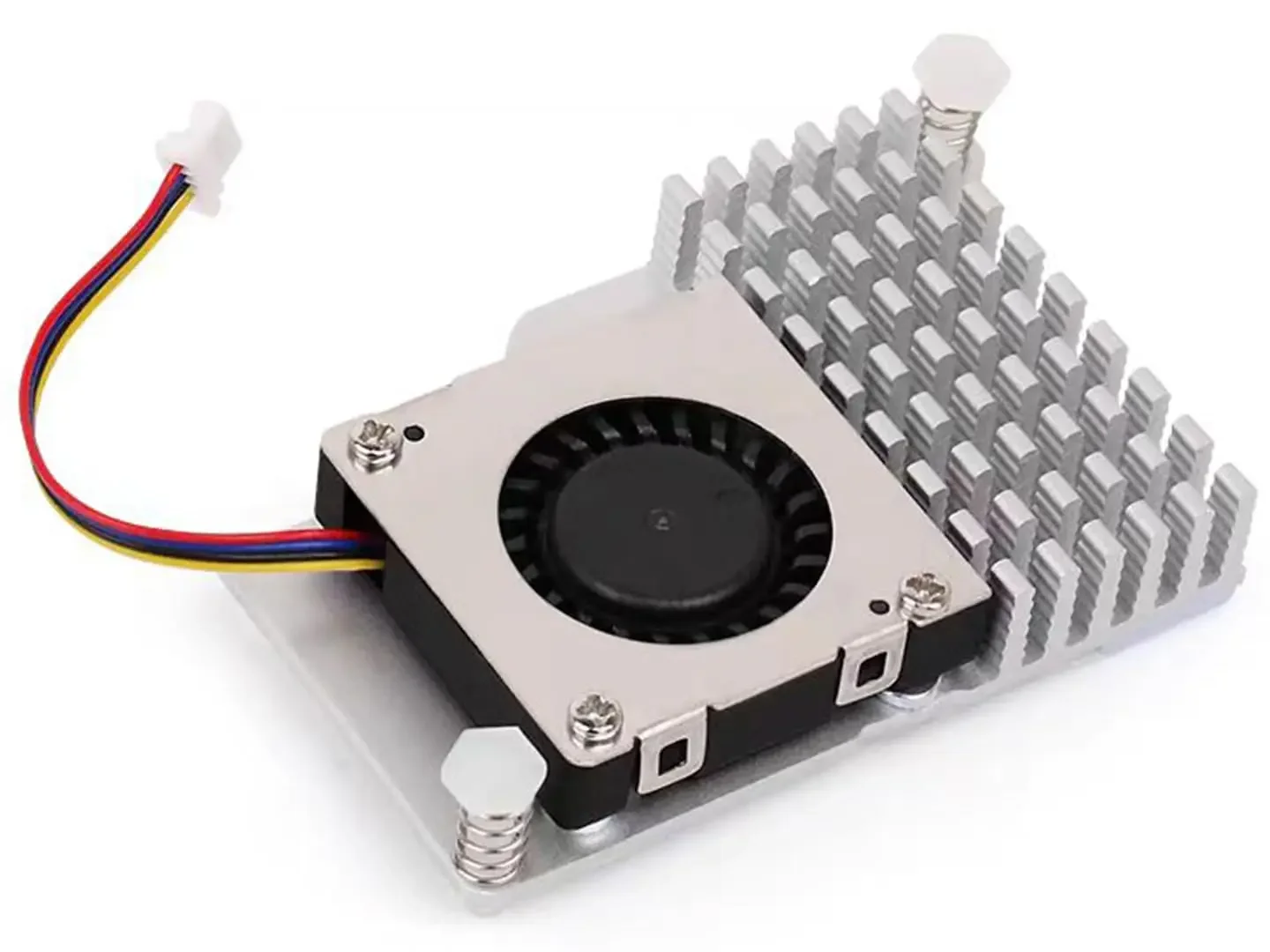 Pi 5 active cooler, combined with aluminum radiator and temperature controlled blower fan, accelerates heat dissipation