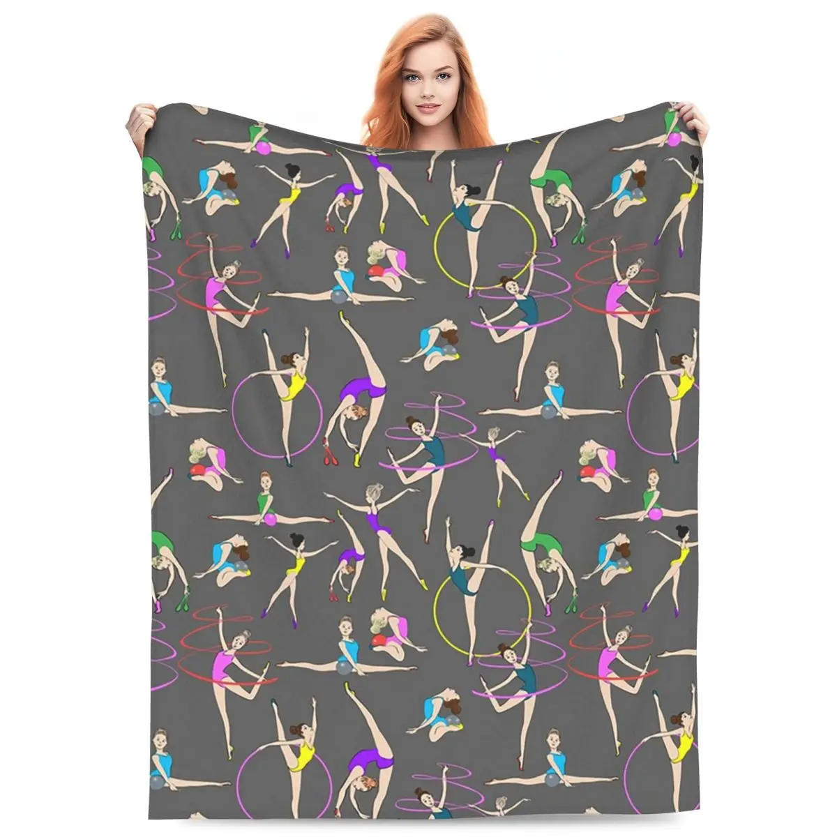 Rhythmic Gymnastics Dance Pattern Blankets Fleece Sofa Throw Blanket Breathable for Home Bedroom Travel Throws Bedspread Quilt