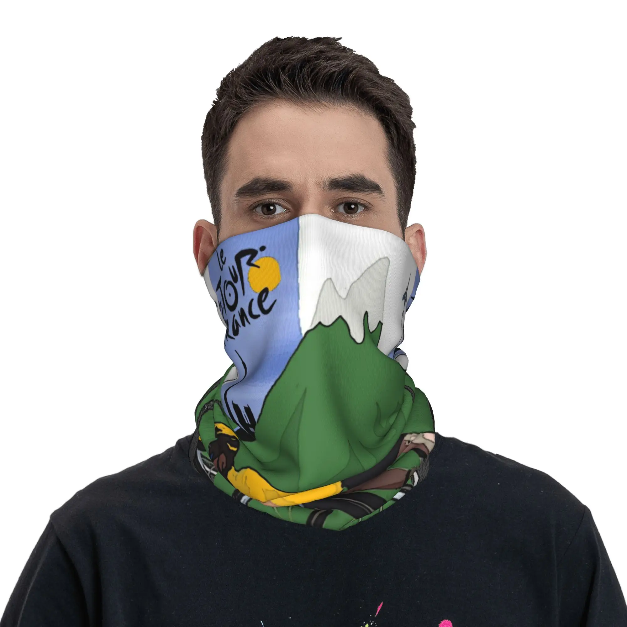 Custom France TDF Tour  Bandana Neck Warmer Men Women Winter Ski Hiking Scarf Gaiter  Face Cover