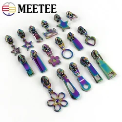 5/10Pcs Meetee Rainbow Zipper Slider per 5 # Nylon Zipper Bag Zip Tape Puller Head Cloth Zips per cucire Cursor Pull Closure Repair