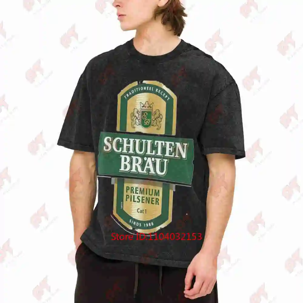 Schultenbrau Vintage Bavarian Brewery Retro Beer Vintage Washed Tee Pure Cotton T-Shirt