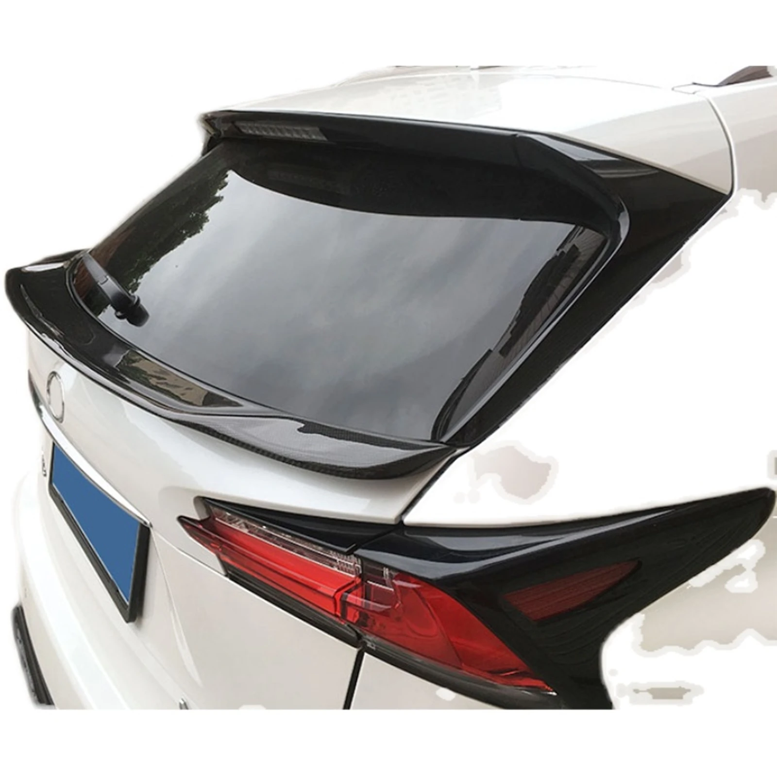 Rear Trunk Lid Middle Spoiler Wing For Lexus NX200t NX300h 300 2015-2020 Carbon Fiber Tail Gate Window Center Flap Splitter Lip