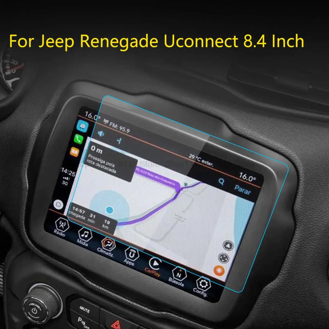 Tempered Glass Screen Protector Film For Jeep Renegade Uconnect 8.4 Inch 2018 2019 car gps Navigation anti-scratch fitting