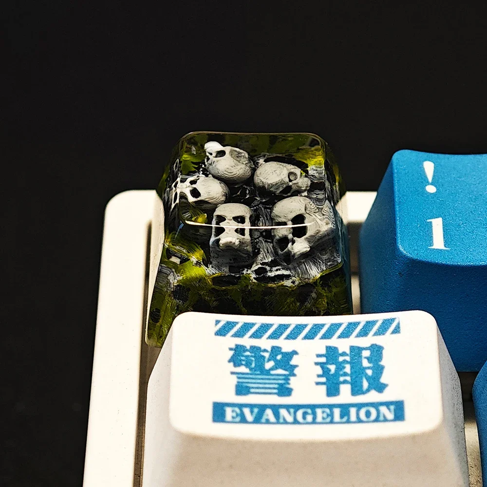 Mechanical keyboard personalized resin keycap skull soul light transmission handmade creative Epoxy gift