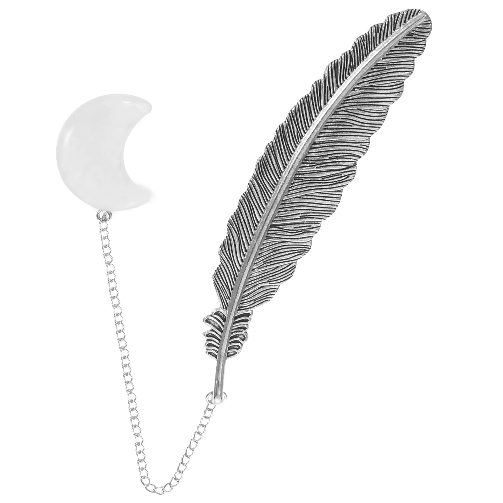 

Retro Style Crystal Pendant Bookmark Plume Shaped Delicate Reading Decoration for Books Gifts for Birthdays Weddings