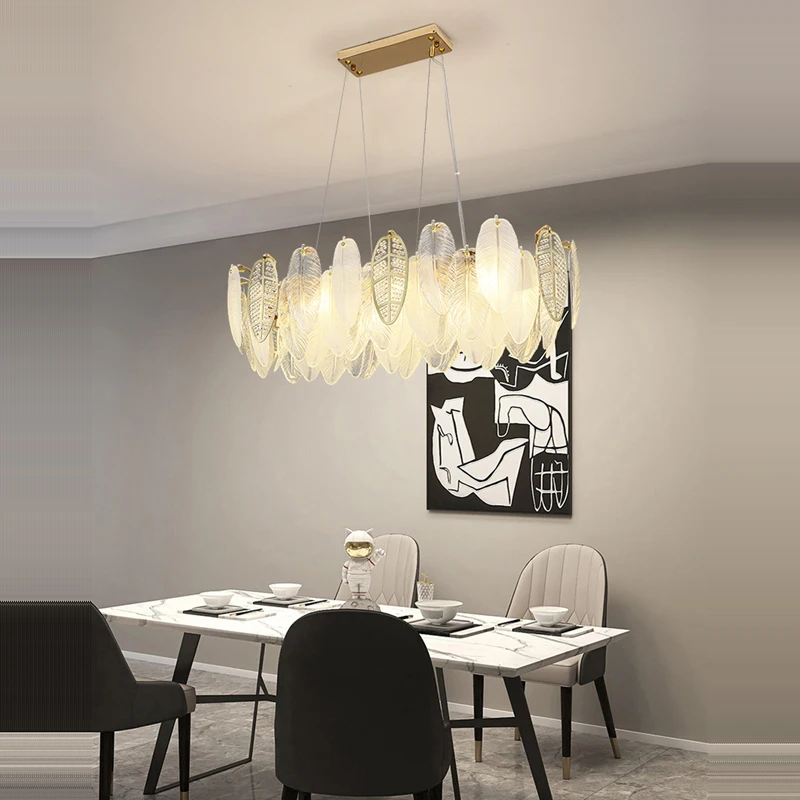 

LED Postmodern Golden Autumn Leaves Hanging Lamps Designer Suspension Luminaire Lampen Pendant Light For Dinning Room