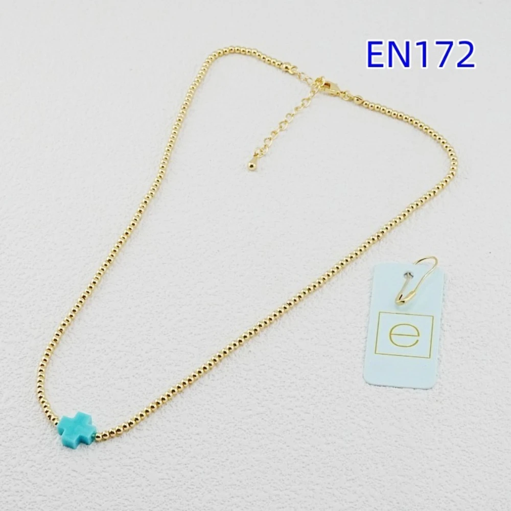 

YEEVAA 16 inch Chain Signature Cross Beads Necklace, Fashion Jewelry Faith Gift for Women Daily Layering