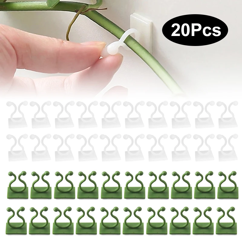 20pcs Home Garden Plant Climbing Wall Fixture Clips Rattan Vine Fixer Self-Adhesive Plant Climbing Wall Fixed Buckle Hook