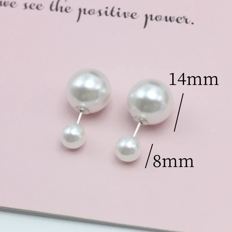 12-16mm Big Imitation Pearl Stud Earrings Women Europe and America Simple Round Ball Jewelry Birthday Christmas Gift