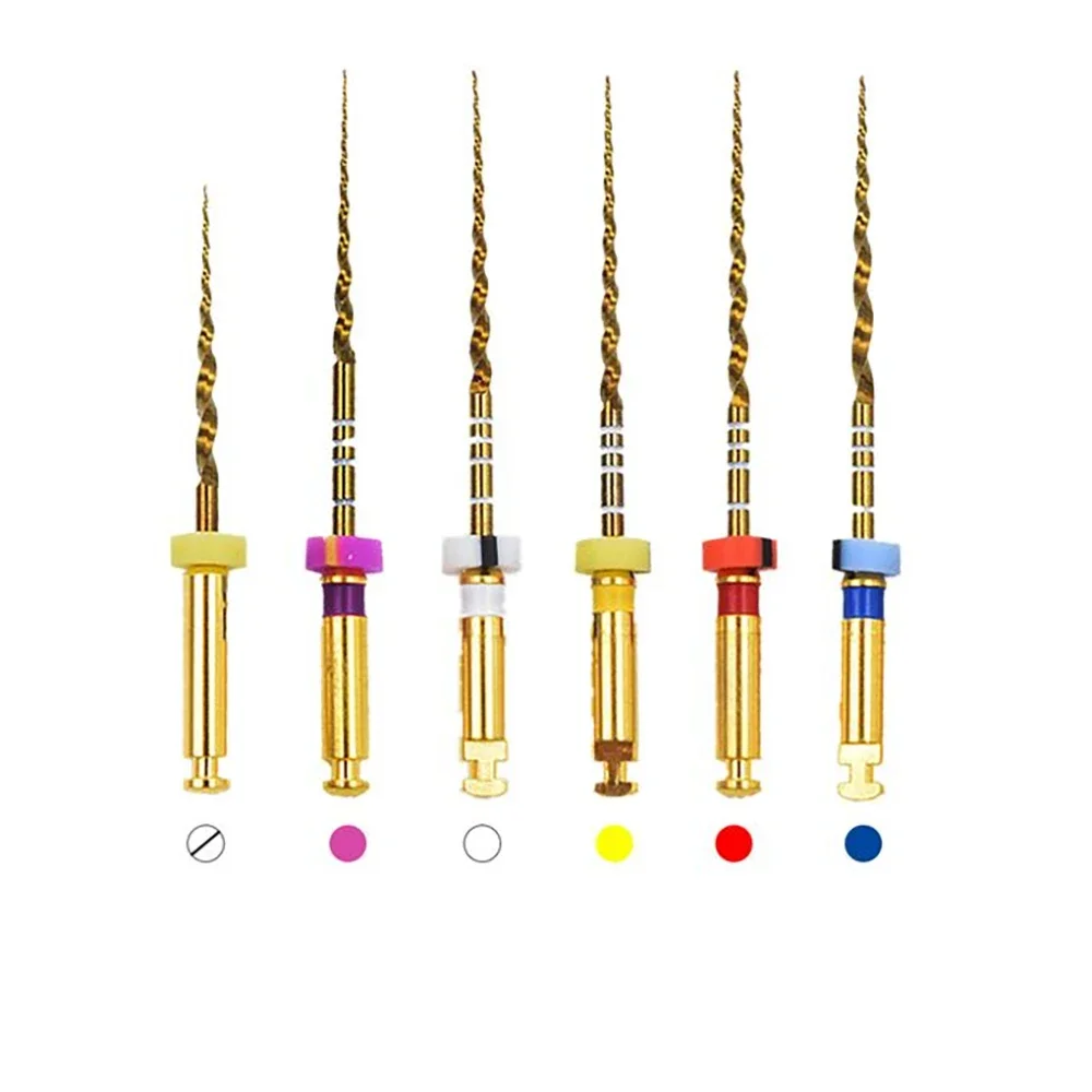 Denspay Dental Gold Files Heat Activation Endo Rotary Super Files Golden Endodontic Files 25mm Nickel Titainium Instrument