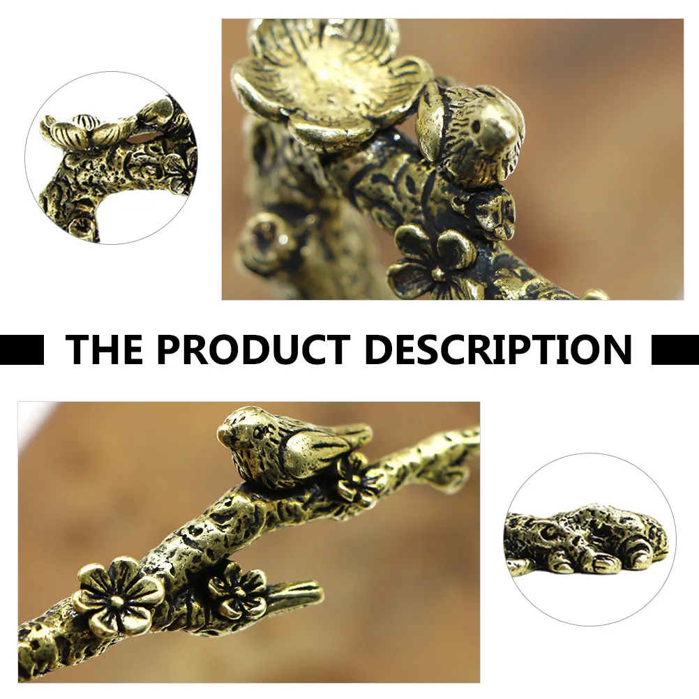 Premium Brass Desktop Ornament Lovely Magpie on Branch Design Home Office Desk Decor Elegant Living Room Bedroom Countertop